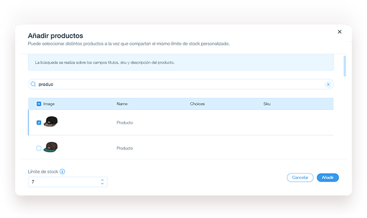 Add a custom low-stock threshold to a Wix product (español)