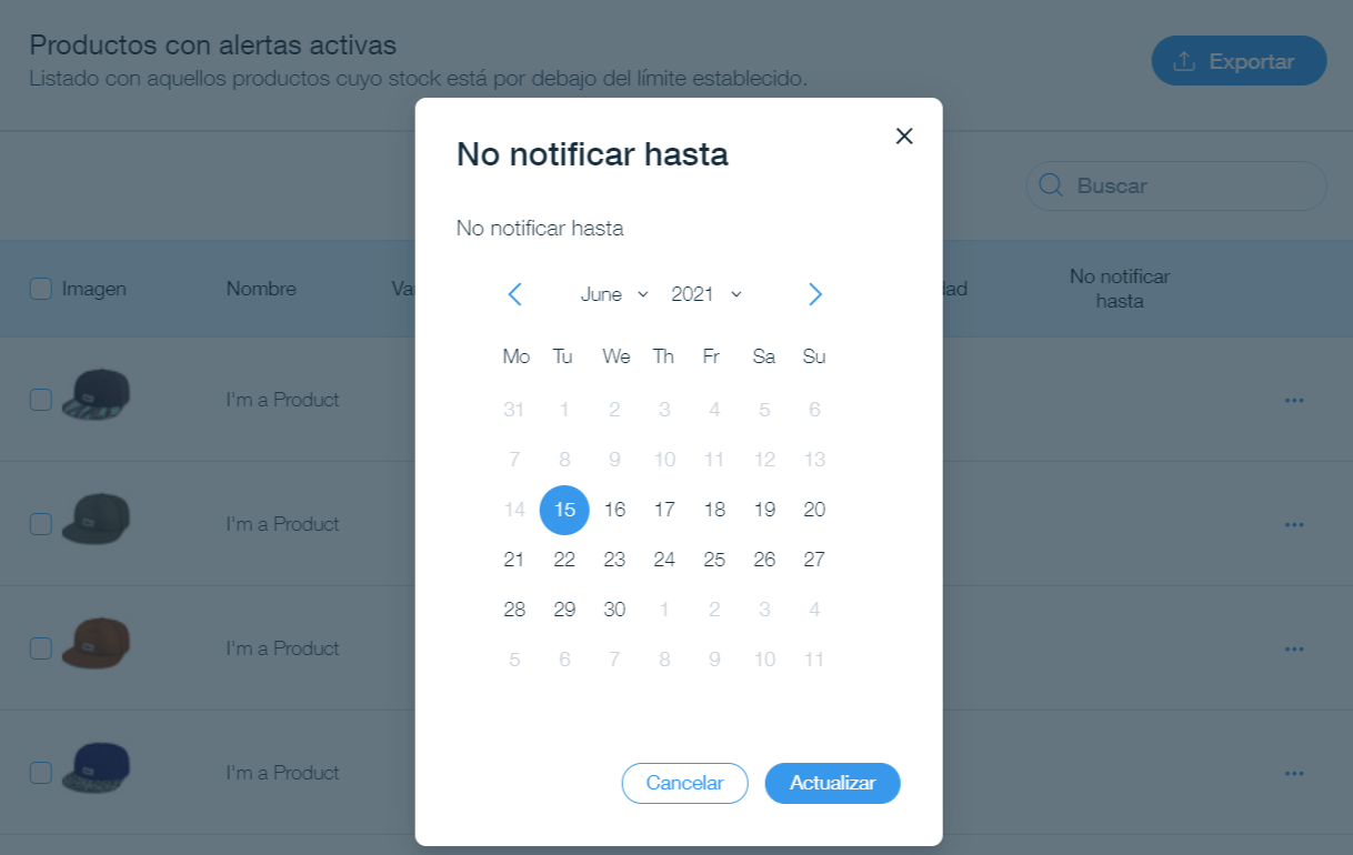 Pause low-stock notifications while waiting for restock (español)